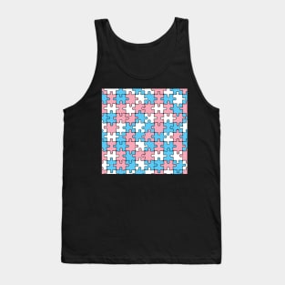 Trans Pride Puzzle Pattern Tank Top